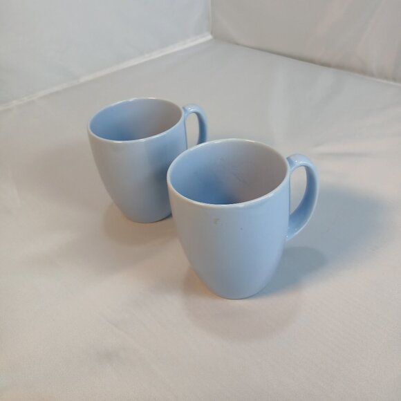 Set of 2 Corning Corelle Light Blue Coffee Mugs – Vintage Stoneware Cups - Picture 1 of 4